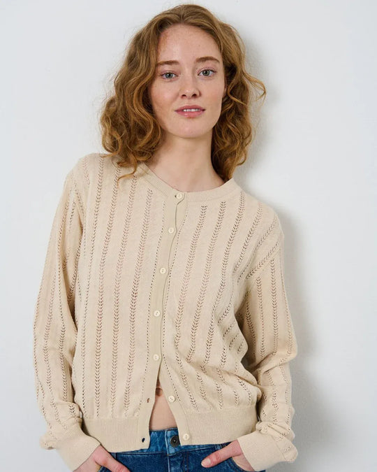 La Rouge | Cardigan | Anette, sand