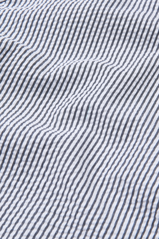 Basic Apparel Asta Skirt lang nederdel i 100 % økologisk bomuld med elastisk talje, afslappet pasform og klassisk stribet design i white/navy.