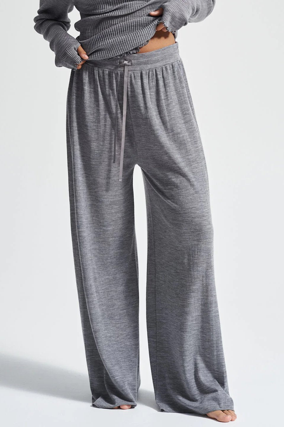 Seamless Basic | Bukser | Barbera Merino Wool Pants, grey melange