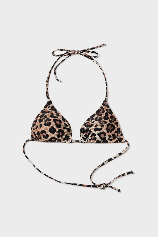 Lala Berlin Birta Bikini Top – trekantsbikinitop i printed jersey leo. Flatterende pasform og justerbare stropper.