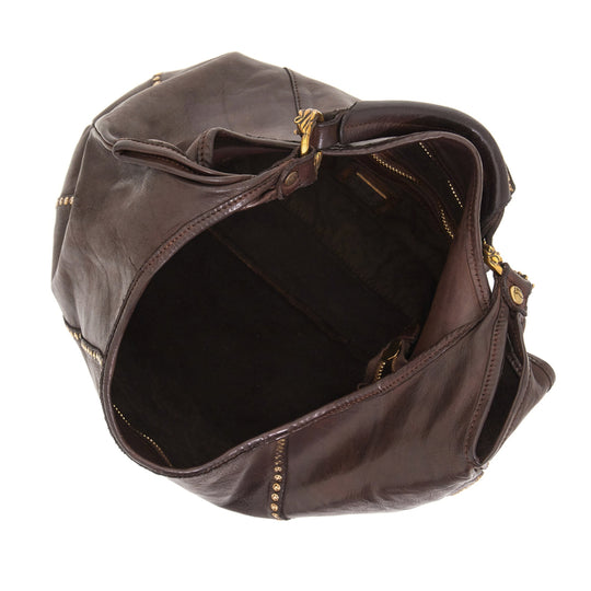Skuldertaske | Campomaggi Diana Shoulder bag cow+studs, brown