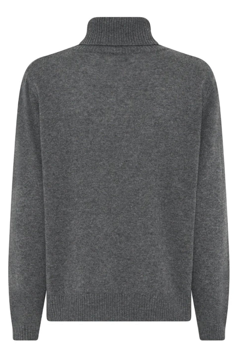La Rouge Cassandra Knit Rollneck Sweater i Dark Grey Melange – Luksuriøs og Tidløs Rullekrave