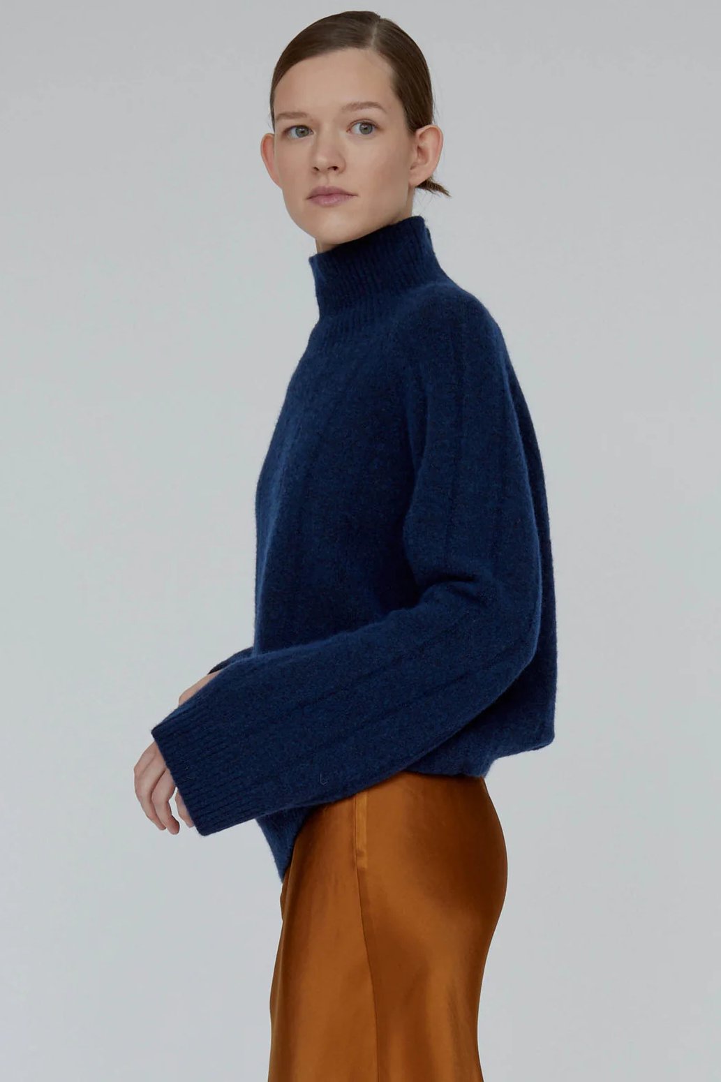 Sweater | Basic Apparel Claudia High Neck, sky captain
