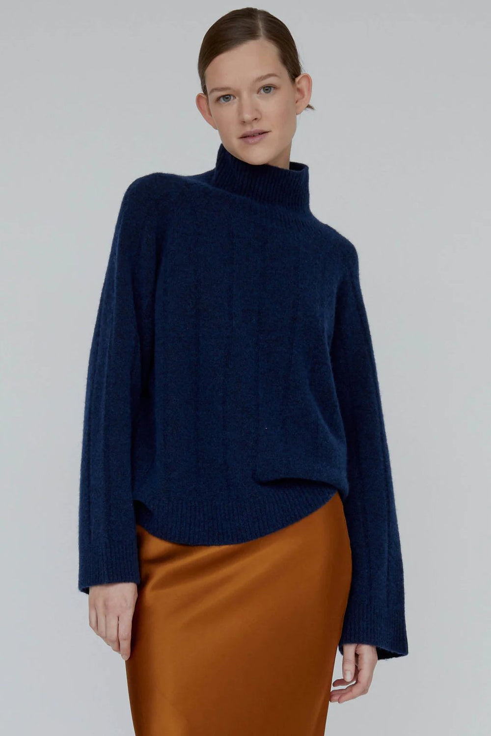 Sweater | Basic Apparel Claudia High Neck, sky captain