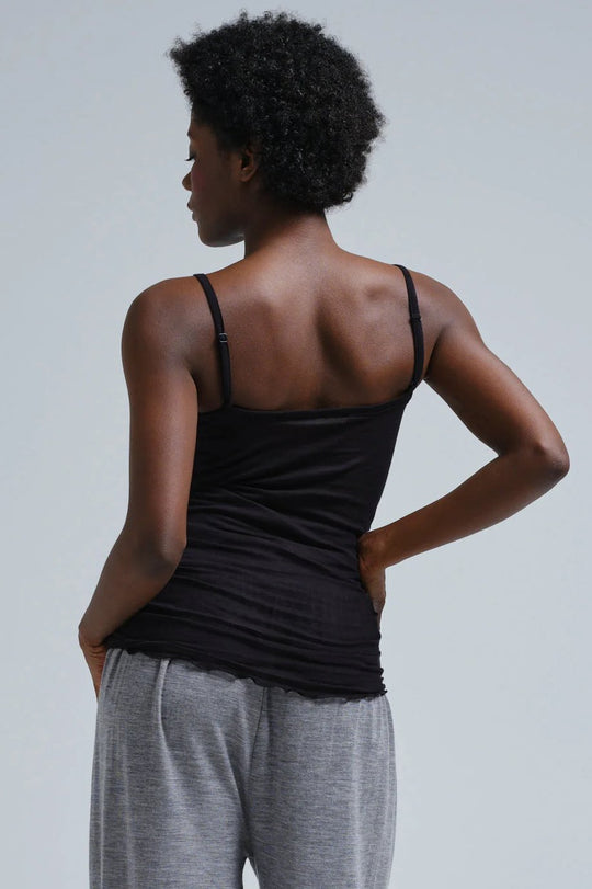 Seamless Basic | Top | Cotton Spaghetti, black