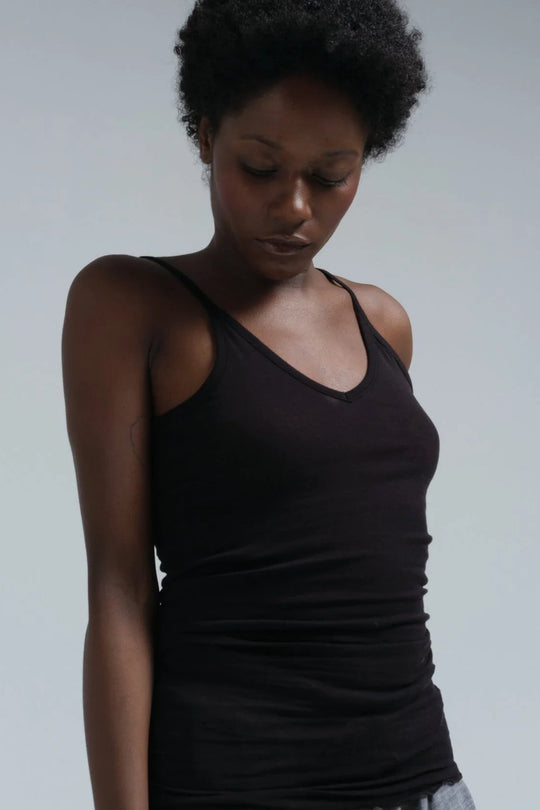 Seamless Basic | Top | Cotton Spaghetti, black