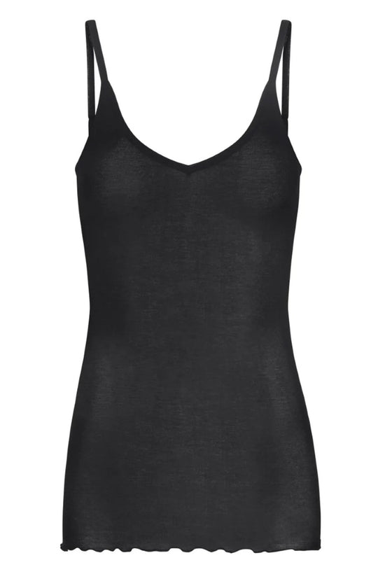 Seamless Basic | Top | Cotton Spaghetti, black