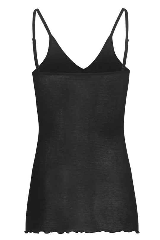 Seamless Basic | Top | Cotton Spaghetti, black