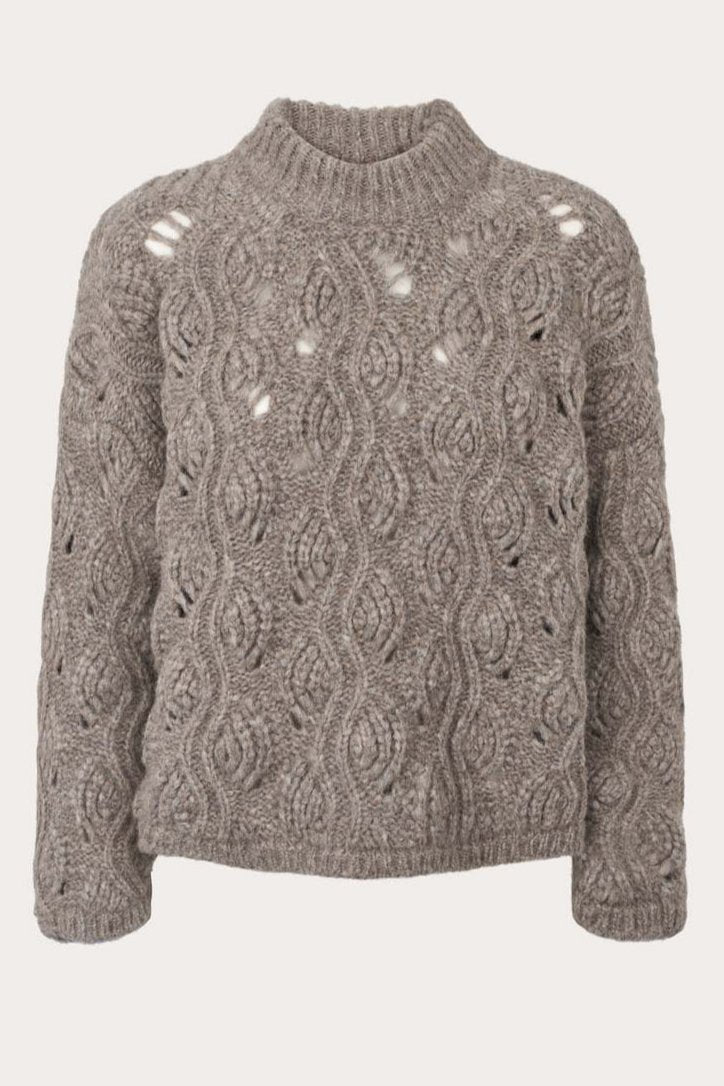 O'TAY Elucca Sweater i Teddy Grey - Eksklusiv Strik i Baby Alpaca & Merinould