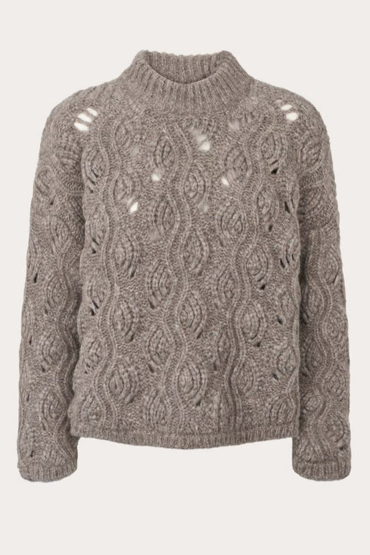 O'TAY Elucca Sweater i Teddy Grey - Eksklusiv Strik i Baby Alpaca & Merinould