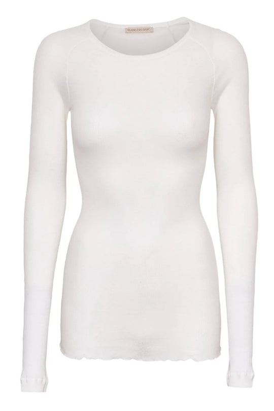 Seamless Basic | Bluse | Elvira Cotton Long Sleeve, off-white