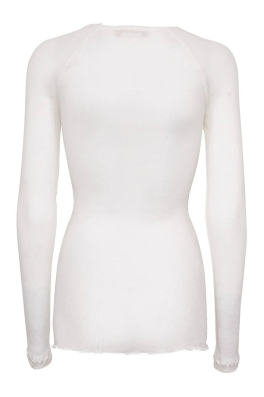 Seamless Basic | Bluse | Elvira Cotton Long Sleeve, off-white