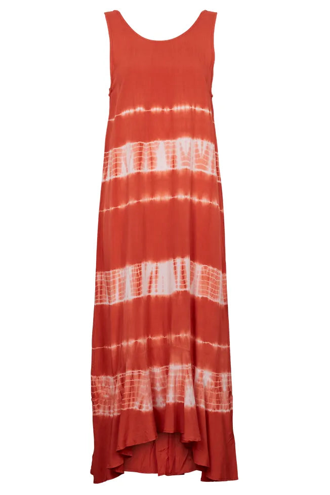 KJOLE | Basic Apparel Orchid Dress, Tie Dye Dusted Clay/Pink Chalk