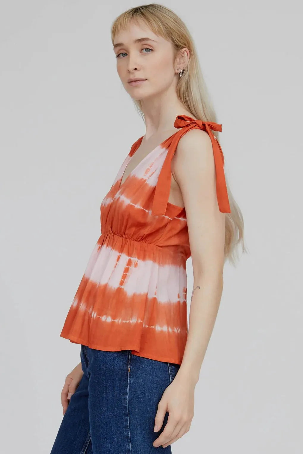 Basic Apparel Orchid Top, Tie Dye Dusted Clay/Pink Chalk