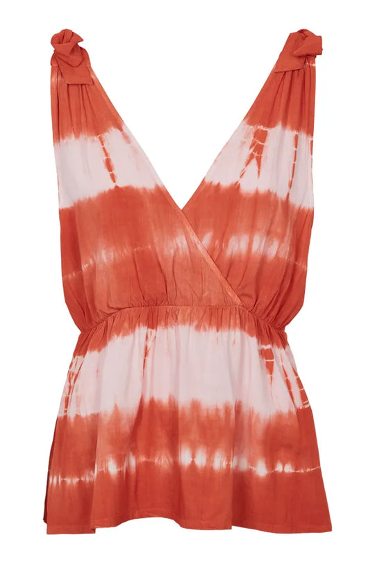 Basic Apparel Orchid Top, Tie Dye Dusted Clay/Pink Chalk