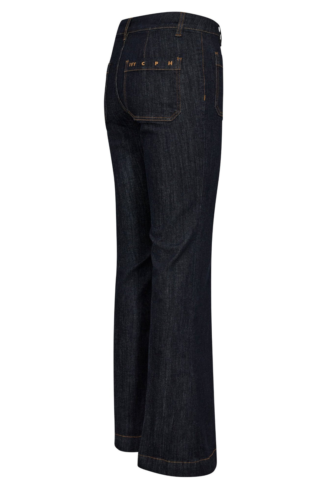 IVY Copenhagen Ann Charlotte Jeans i undone indigo - Flared jeans med mid-waist og patch lommer