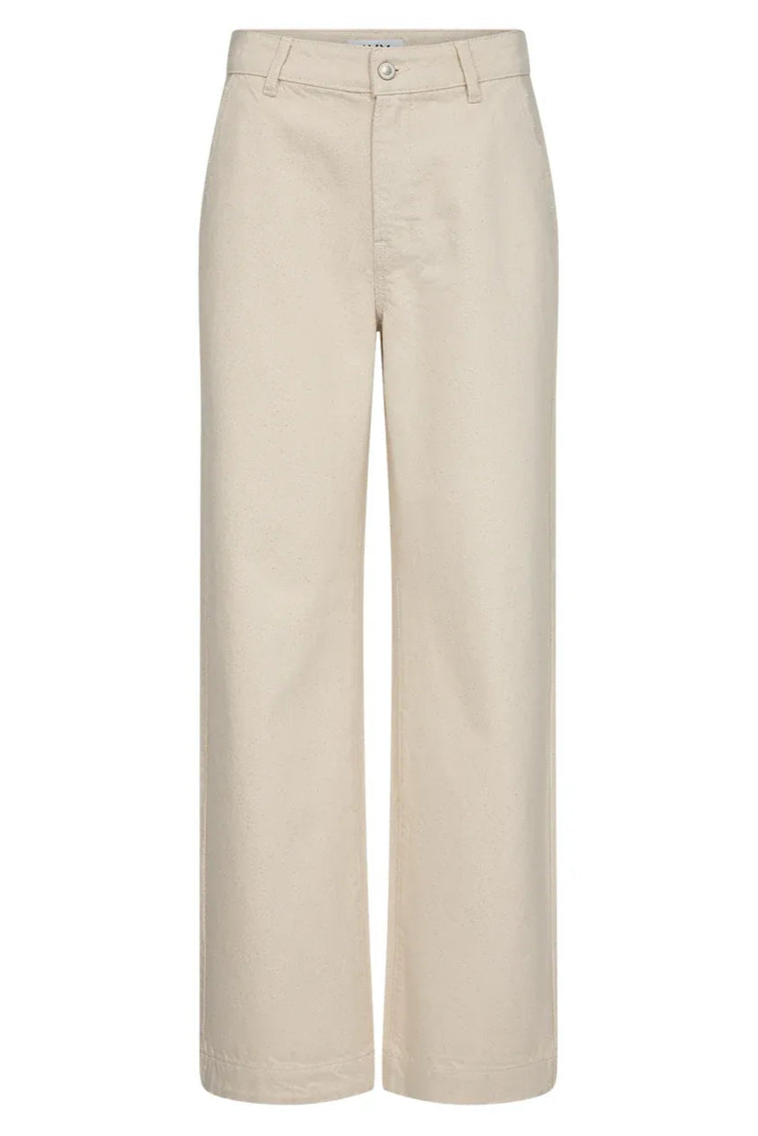 IVY Copenhagen Augusta French Jeans – ecru jeans med høj talje og bred, lige ben. Tidløs elegance og komfort i 100% bomuld.