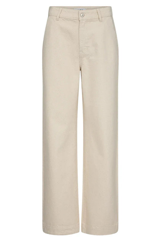 IVY Copenhagen Augusta French Jeans – ecru jeans med høj talje og bred, lige ben. Tidløs elegance og komfort i 100% bomuld.