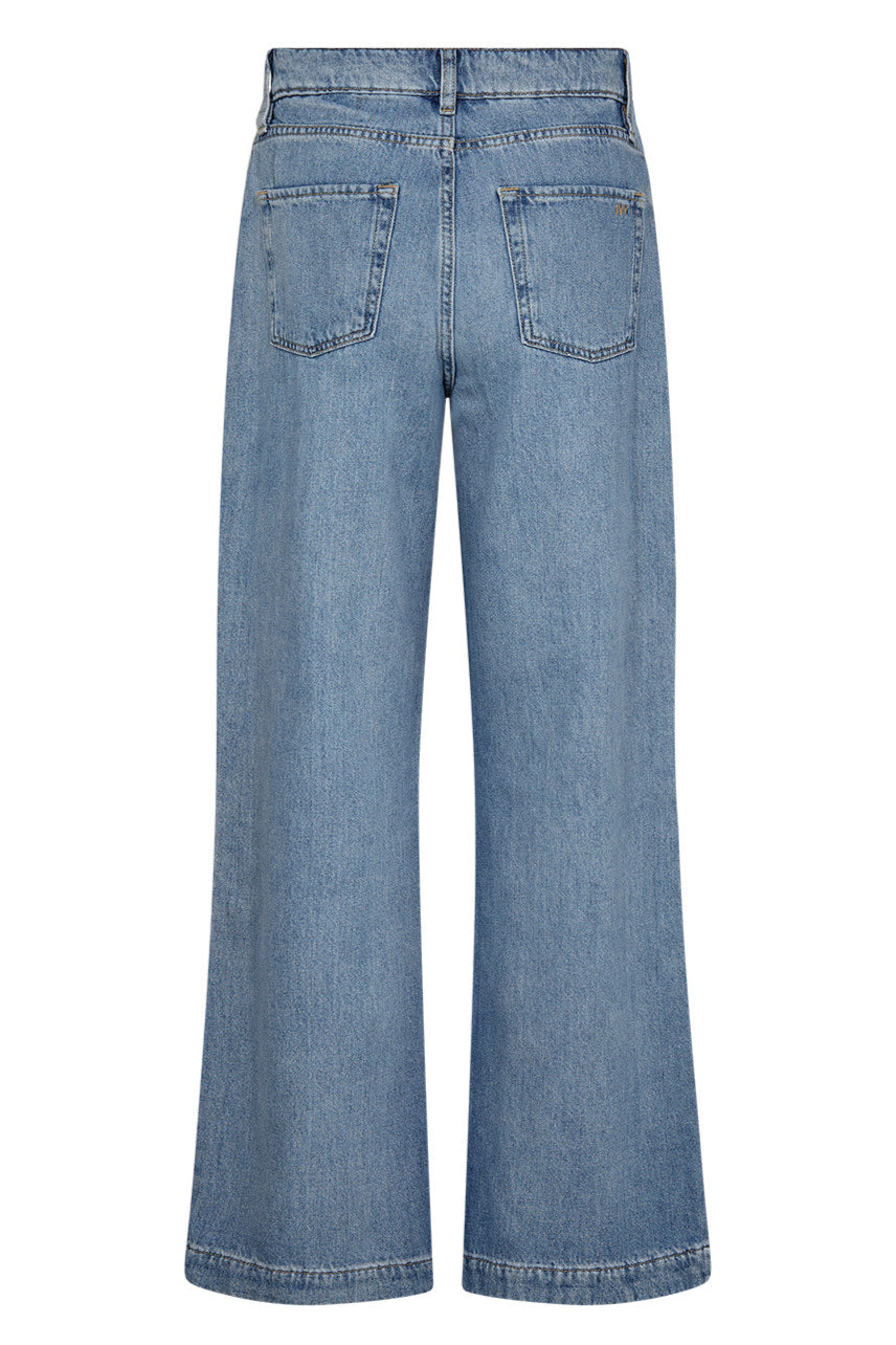 IVY Copenhagen Augusta Wash Palencia jeans i denim blue – høj talje og vide, lige ben i 100 % bomuld.