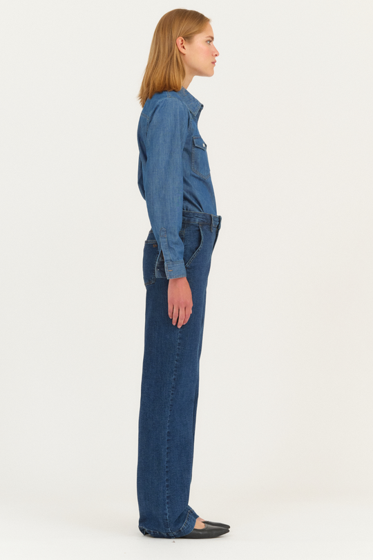 IVY Copenhagen Brooke French Jeans – middark wash, løs pasform, høj talje & lige, brede ben for et moderne denim-look.