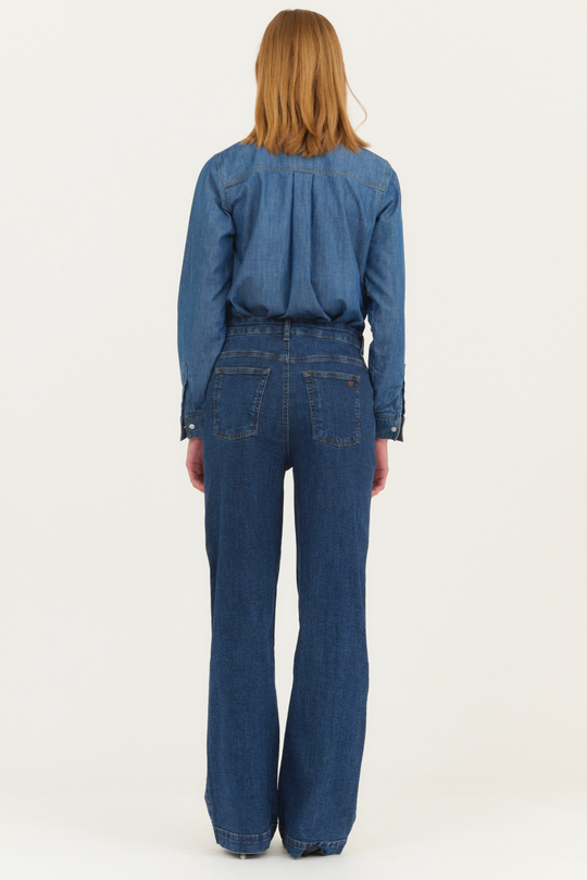 IVY Copenhagen Brooke French Jeans – middark wash, løs pasform, høj talje & lige, brede ben for et moderne denim-look.