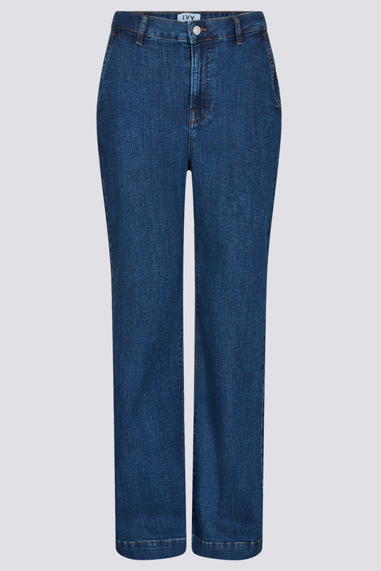 IVY Copenhagen Brooke French Jeans – middark wash, løs pasform, høj talje & lige, brede ben for et moderne denim-look.