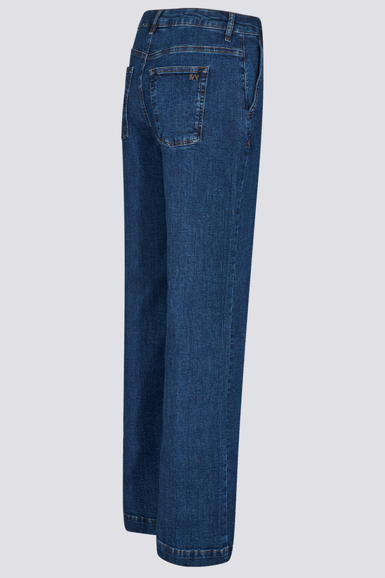 IVY Copenhagen Brooke French Jeans – middark wash, løs pasform, høj talje & lige, brede ben for et moderne denim-look.