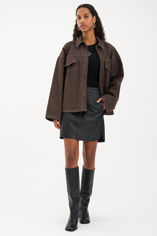 IVY Copenhagen Kylie Leather Mini Skirt – Klassisk Sort Lædernederdel