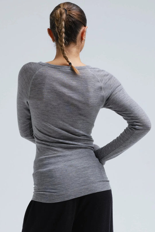 Seamless Basic | Bluse | Jade Wool L/S Blouse, grey melange