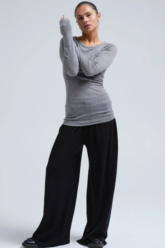 Seamless Basic | Bluse | Jade Wool L/S Blouse, grey melange