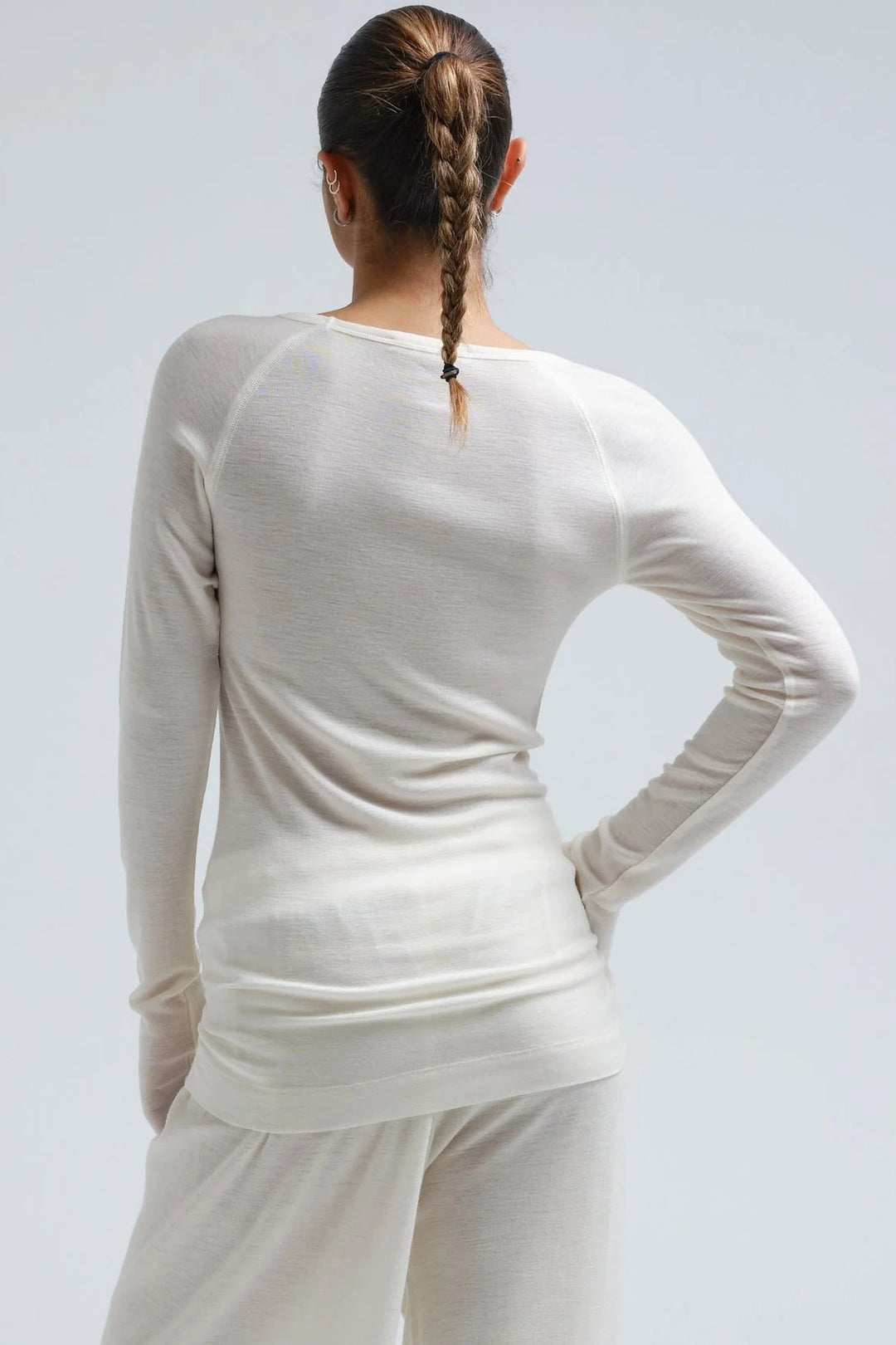 Seamless Basic | Bluse | Jade Wool L/S Blouse, off-white
