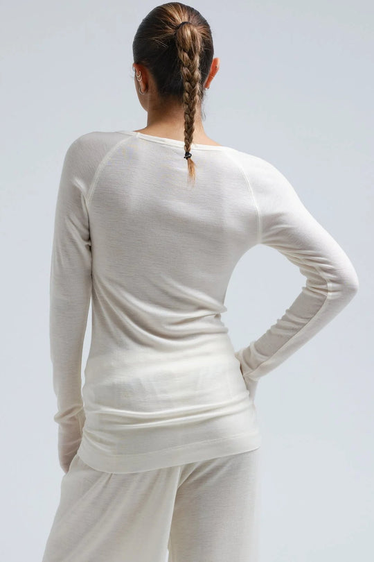 Seamless Basic | Bluse | Jade Wool L/S Blouse, off-white