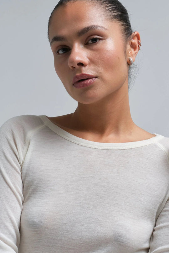 Seamless Basic | Bluse | Jade Wool L/S Blouse, off-white