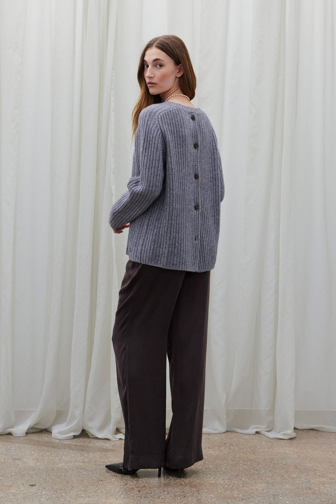 Beta Studios | Sweater | Josette O-Neck, grey melange