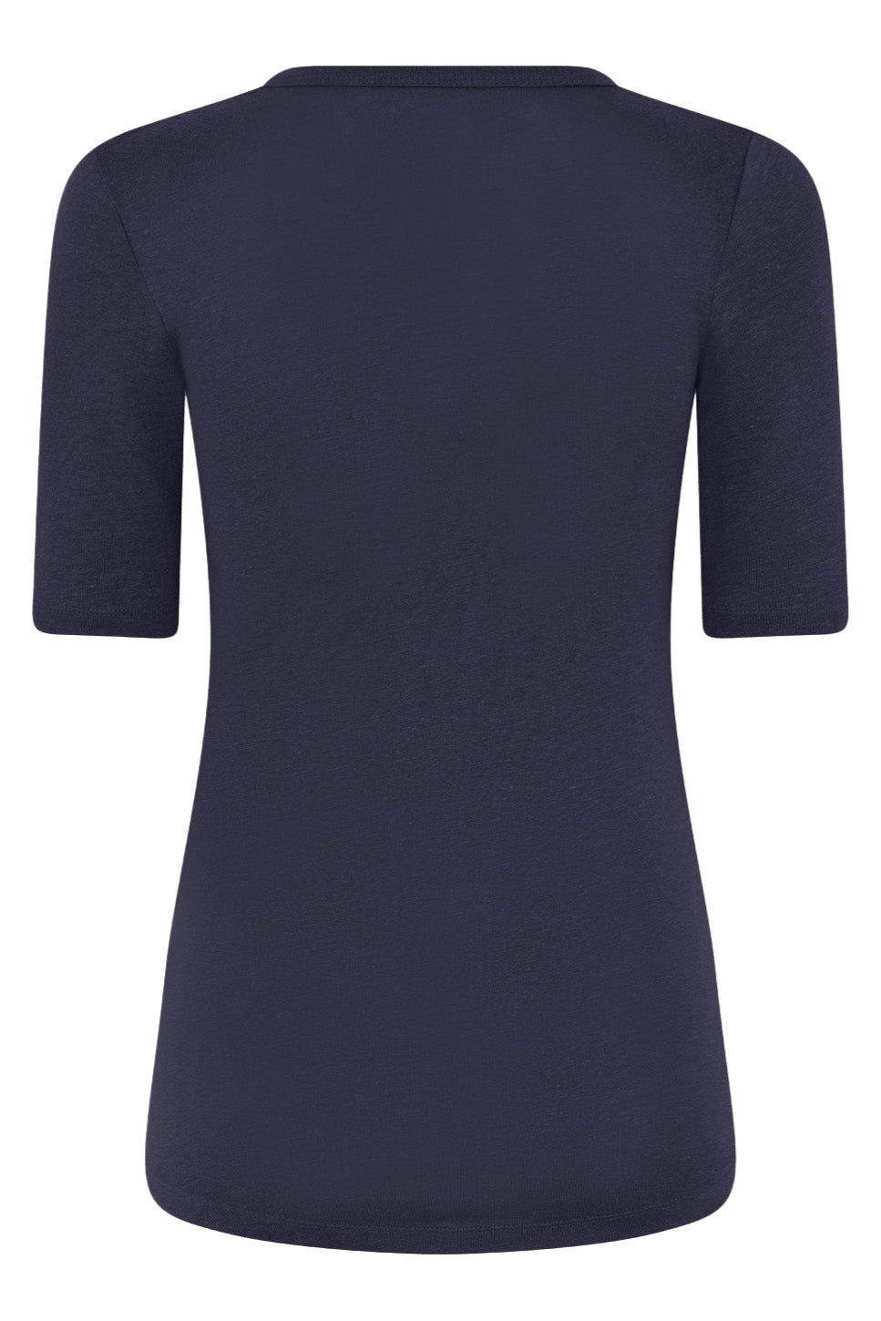 La Rouge Lise Linen T-shirt i navy – let og luksuriøs T-shirt i viskose og hør med en smigrende pasform.