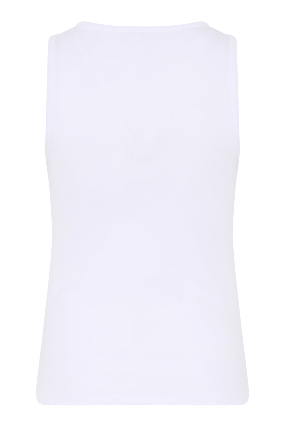 La Rouge Rose Tank Top – kropsnær bomuldstop med stolpedetalje og perlemorsknapper. Elegant og feminin pasform.