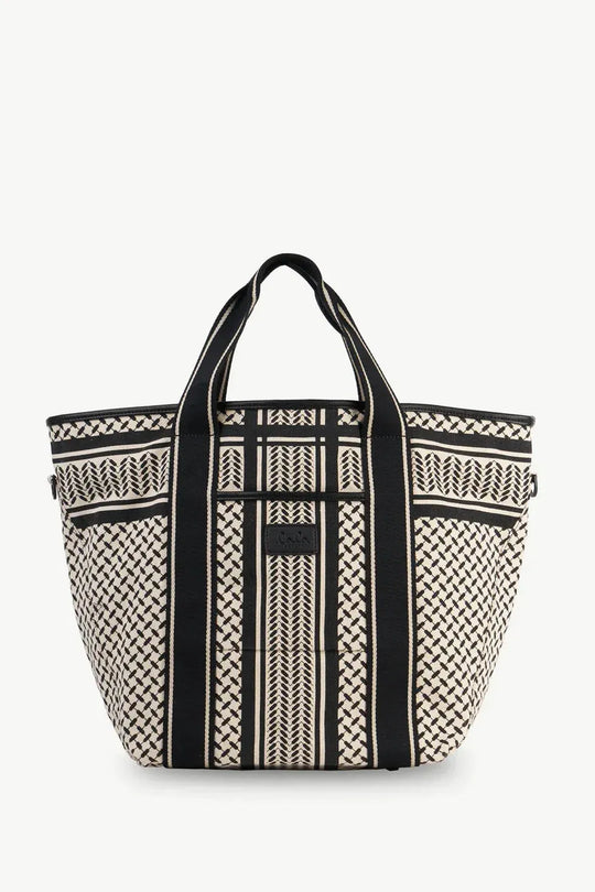 Taske | LALA BERLIN East West Tote Marin, h. stripe black