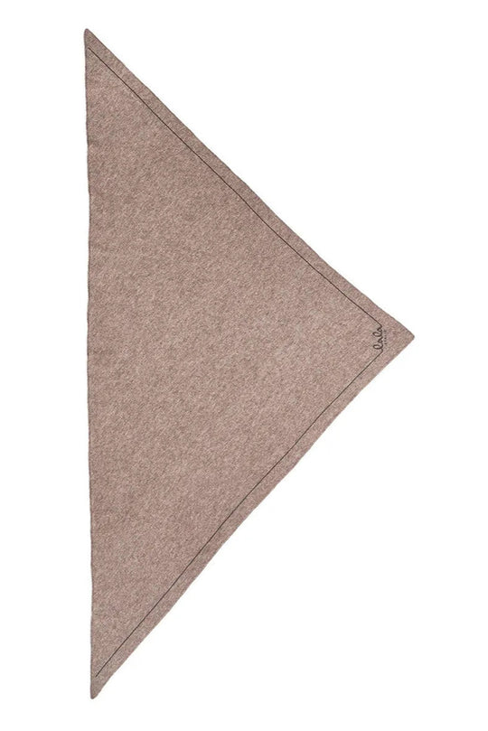 Lala Berlin Triangle Solid Logo M tørklæde i stradivari/dark brown melange – trekantet tørklæde i 100% kashmir med diskret logo, blødt, varmt og luksuriøst