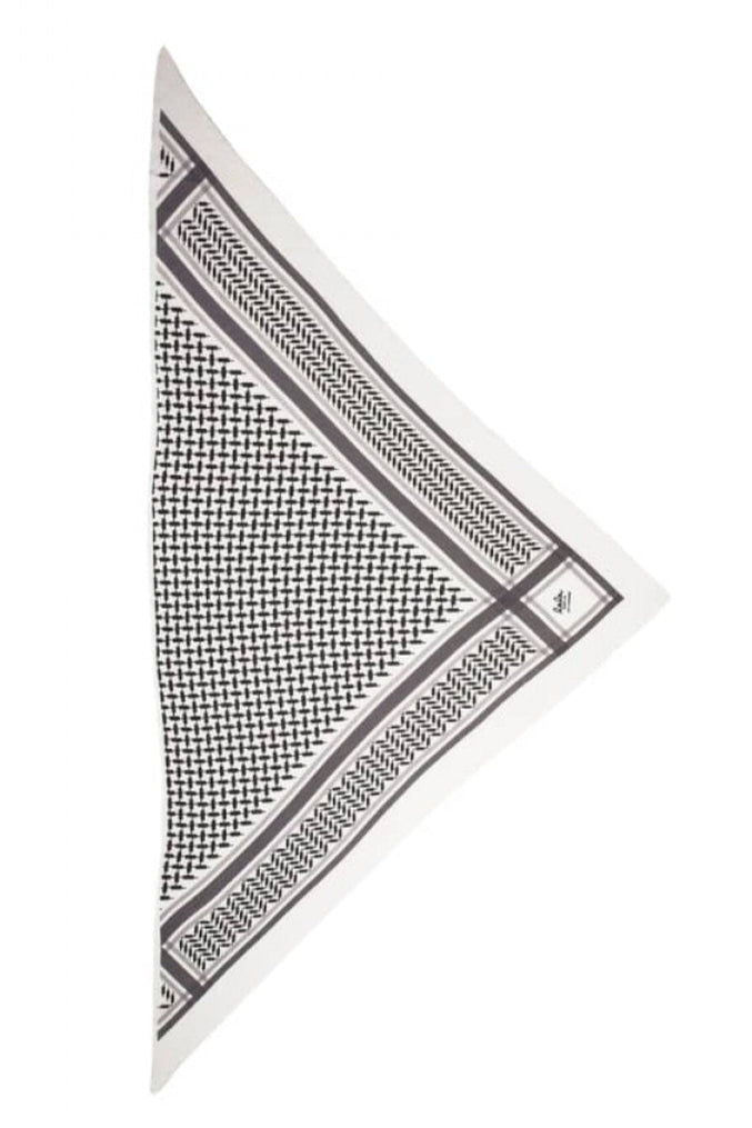 Lala Berlin Triangle Trinity Classic M tørklæde i alabastro off-white – trekantet cashmere-tørklæde med ikonisk heritage-print, blødt, let og elegant