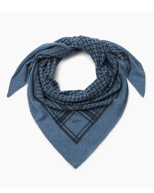 Lala Berlin Triangle Trinity Classic M tørklæde i vela/antracite – trekantet tørklæde i 100% kashmir med ikonisk heritage-print, blødt og luksuriøst