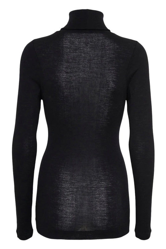 Seamless Basic | Bluse | Lola Wool Roll Neck Blouse, black