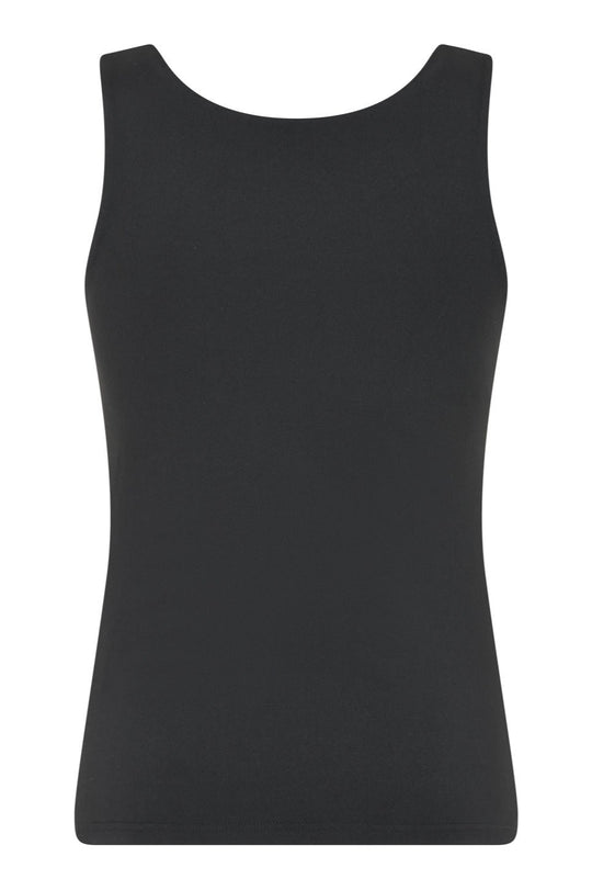 La Rouge Lou Singlet i Sort – Slim Fit Top med Rund Hals