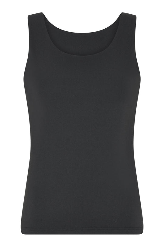 La Rouge Lou Singlet i Sort – Slim Fit Top med Rund Hals