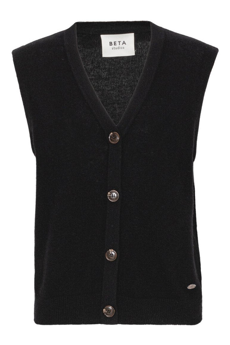 Beta Studios | 100% Cashmere | Hadia Vest, black