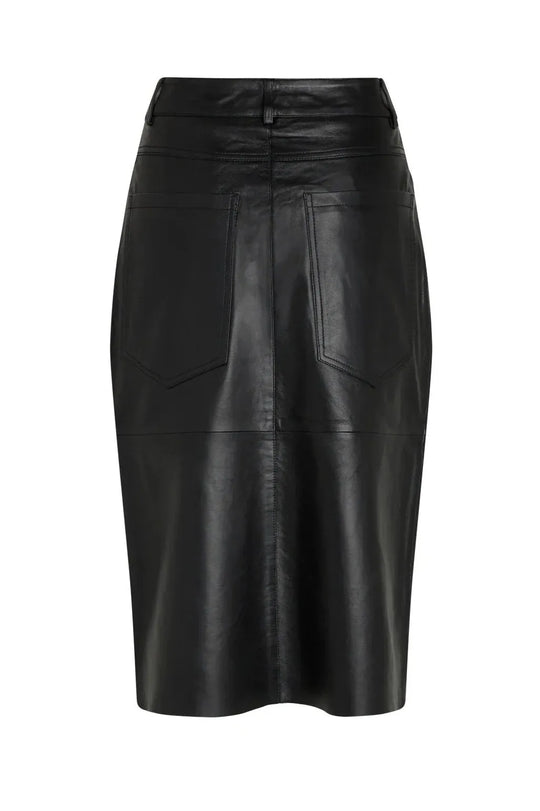 Mads Nørgaard | Lædernederdel | Sanni Skirt, black