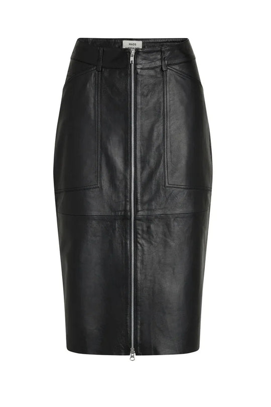 Mads Nørgaard | Lædernederdel | Sanni Skirt, black