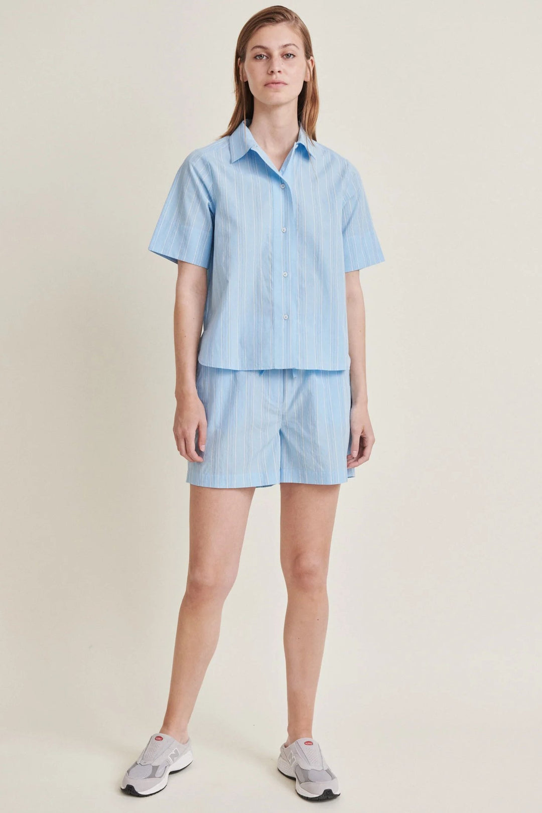 Basic Apparel | Skjorte økologisk bomuld | Marina SS Shirt, airy blue