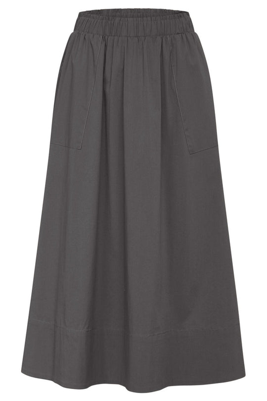 Vilma nederdelen i grå fra La Rouge er den ideelle balance mellem sporty komfort og tidløs elegance.