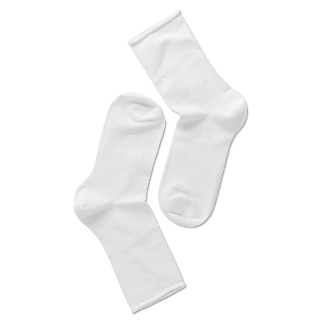 Notes by Syversen Bamboo Roll Top strømper, hvid