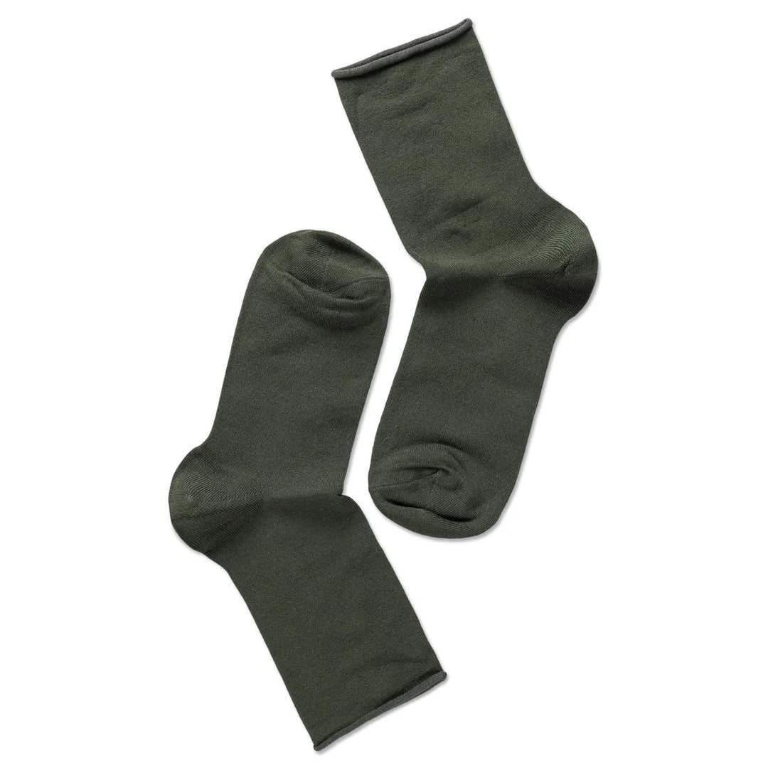 Notes by Syversen Bamboo Roll Top strømper, olive